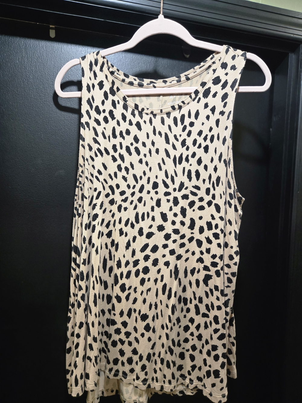 Apt. 9 Beige and Black Leopard Spot Sleeveless Tank